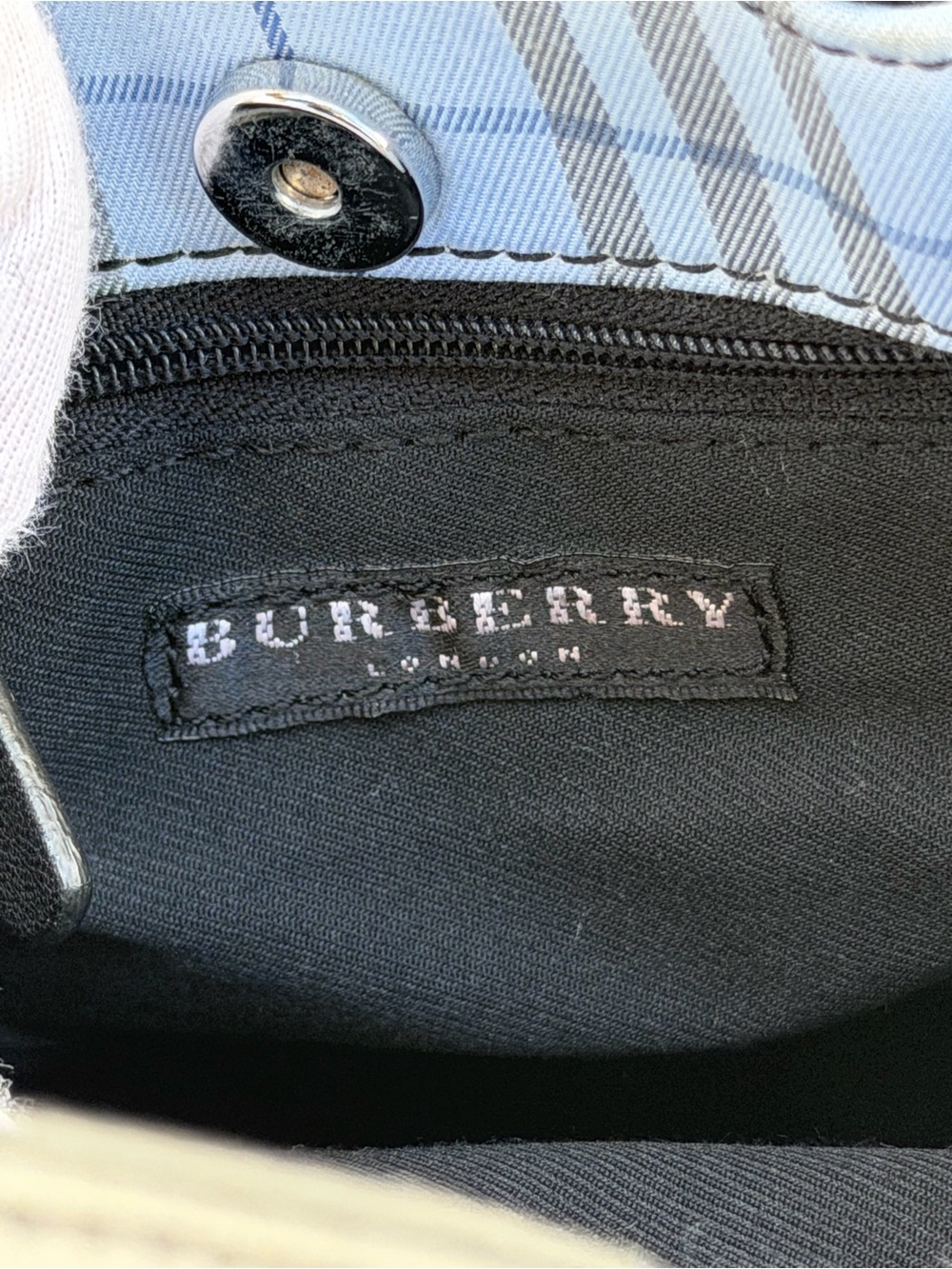 Burberry light blue Nova Check Mini Tote - Picture 10 of 14